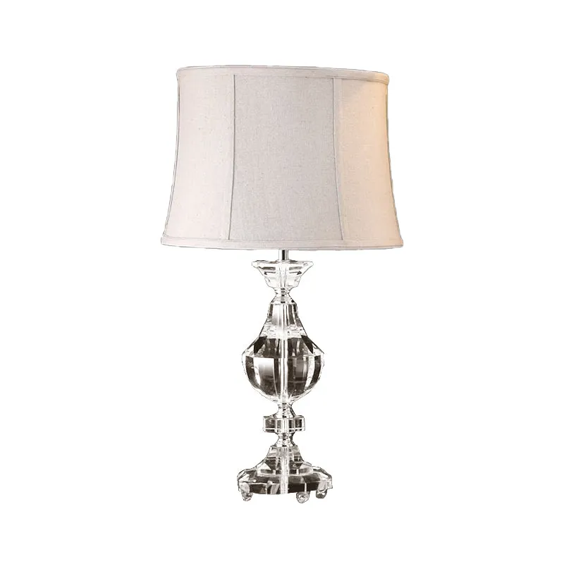 Curvy nachtkastjelamp modern afgeschuind kristal 1 lamp grijs leeslampje, 23"/27" groot - 2000K
