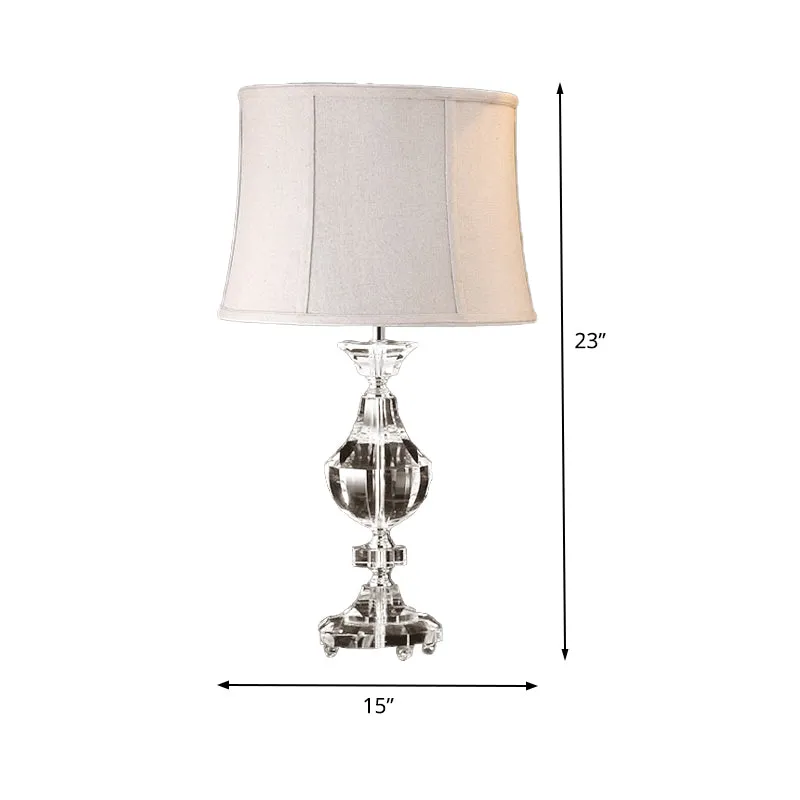 Curvy nachtkastjelamp modern afgeschuind kristal 1 lamp grijs leeslampje, 23"/27" groot - 2000K
