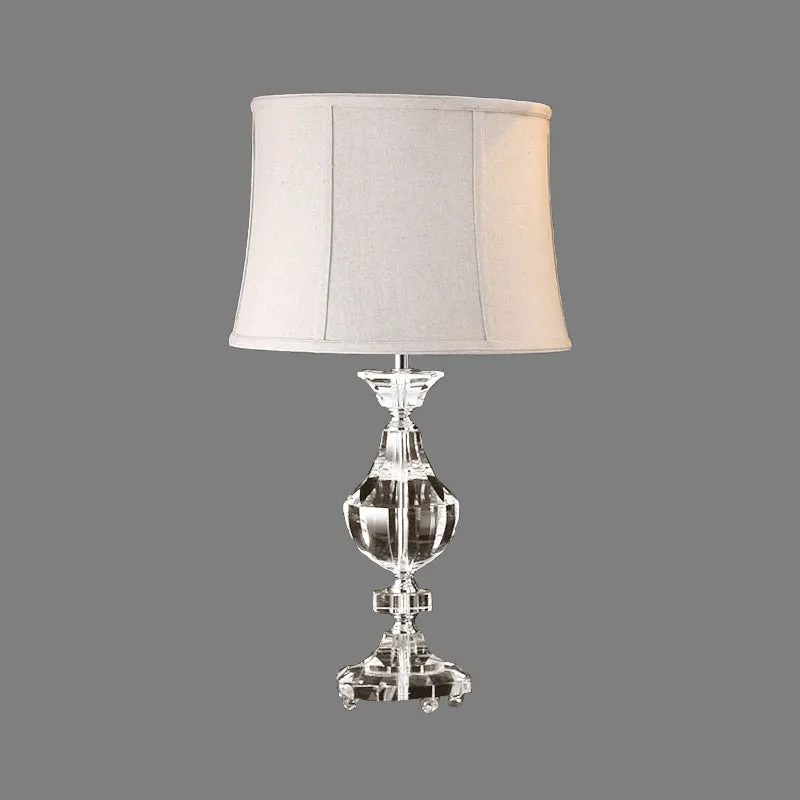 Curvy nachtkastjelamp modern afgeschuind kristal 1 lamp grijs leeslampje, 23"/27" groot - 2000K