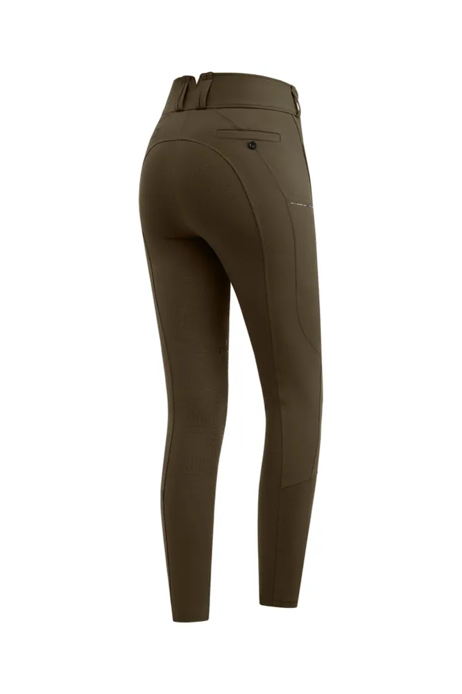 Mathilda Glam Women´s High Waist Breeches Green Taupe 14