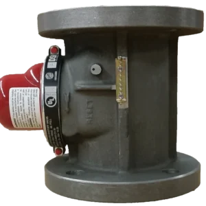 Pacific Seismic Products VT-315F Series 3" 60PSI Vertical Top Inlet Flanged High Pressure Earthquake Gas Shut-Off Valve