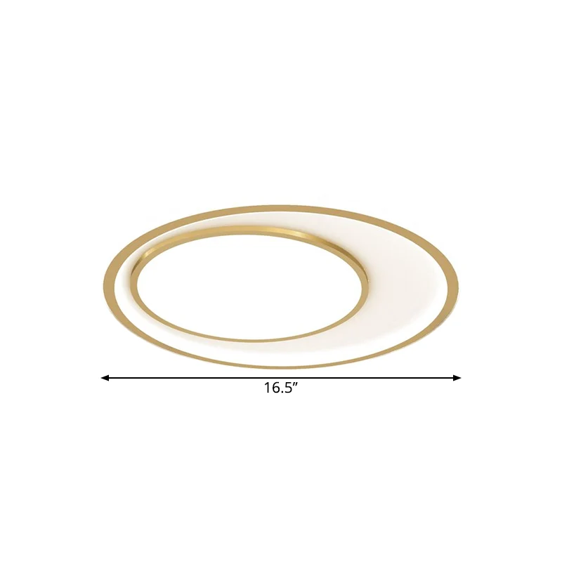 Weerbestendige Afgeronde plafondlamp modernisme acryl 16,5"/20,5" brede LED gouden inbouwverlichting