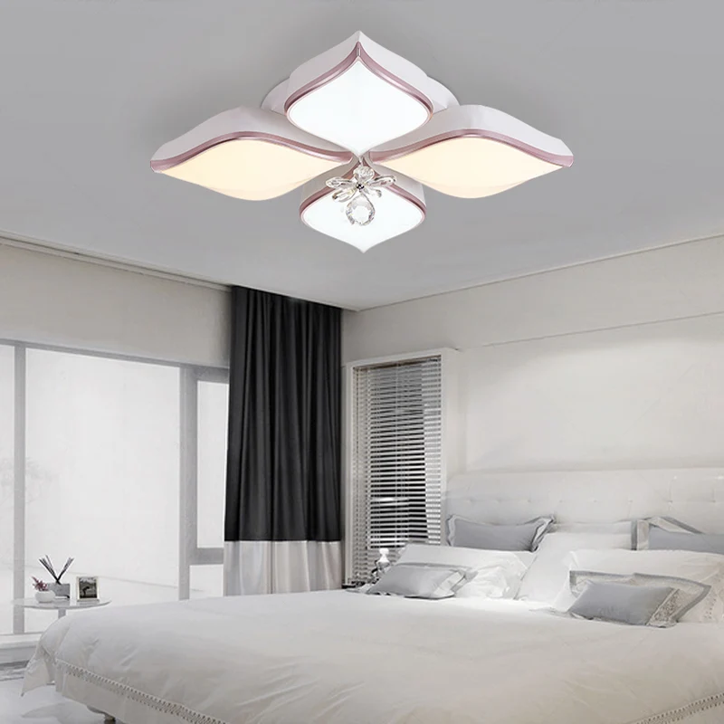 Witte bloemblaadjevormige inbouwlamp Moderne 24,5"/25,5" W LED acryl inbouwlamp met fel kristalaccent warm/wit licht (IP65)