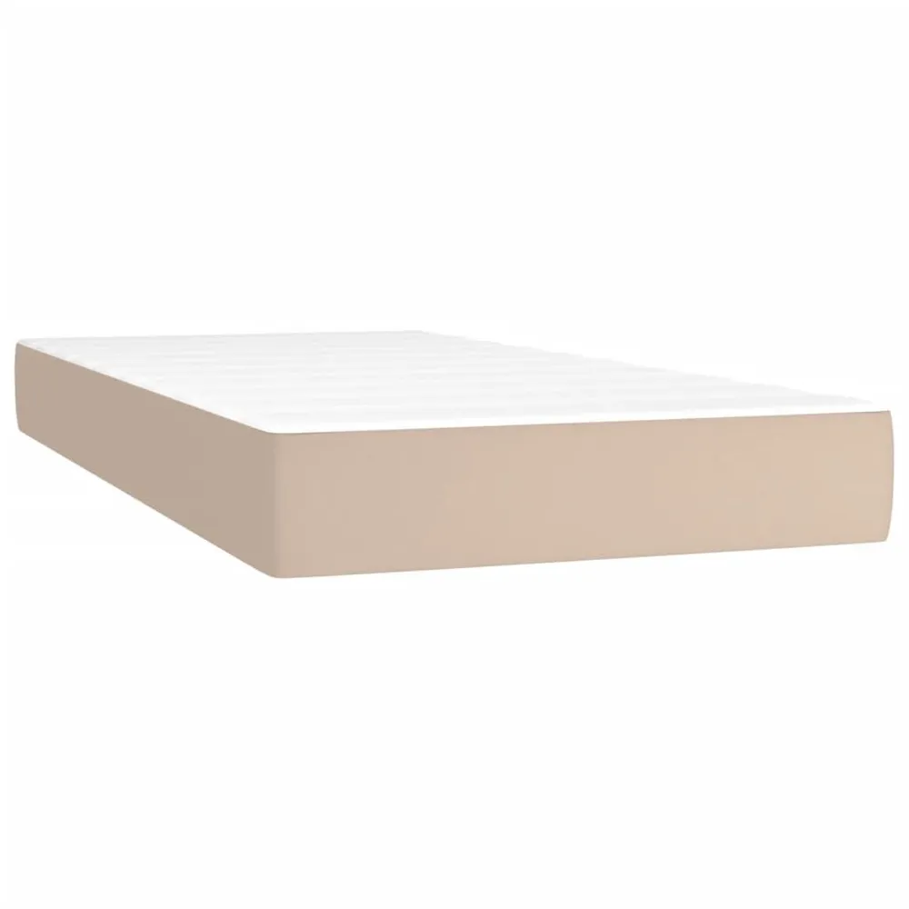 Pocketveringmatras 120x190x20 cm kunstleer cappuccinokleurig
