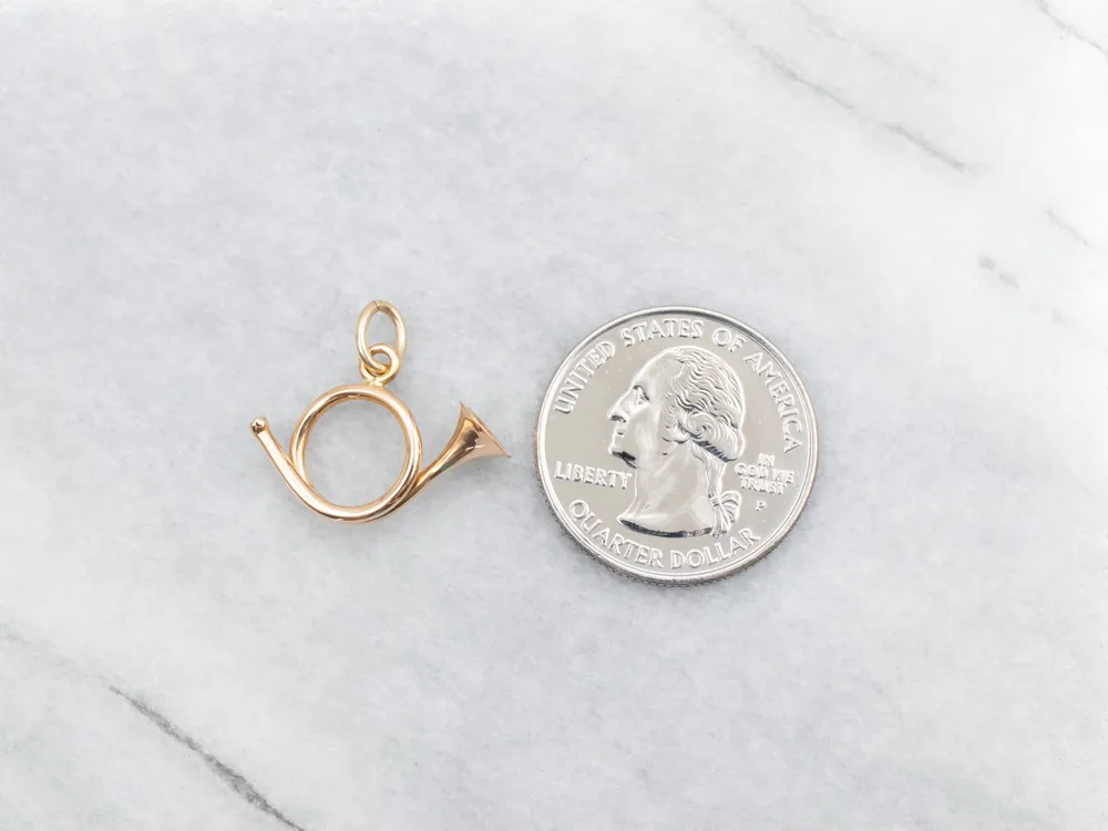 Rose Gold French Horn Charm