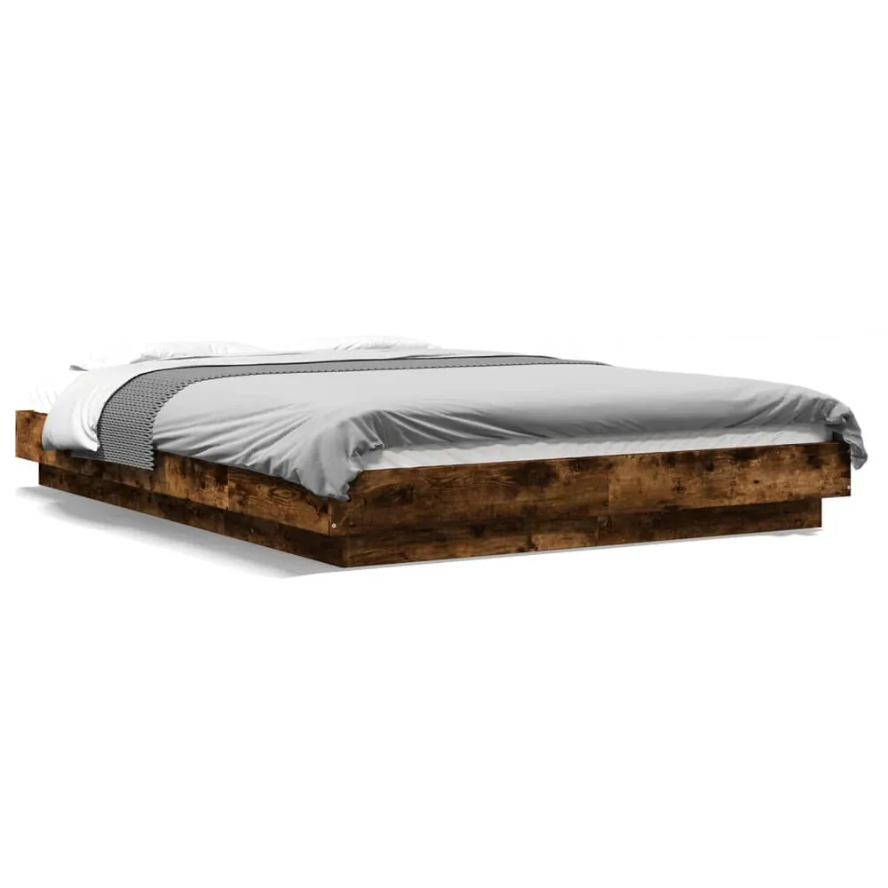 Bedframe bewerkt hout gerookt eikenkleurig 120x200 cm