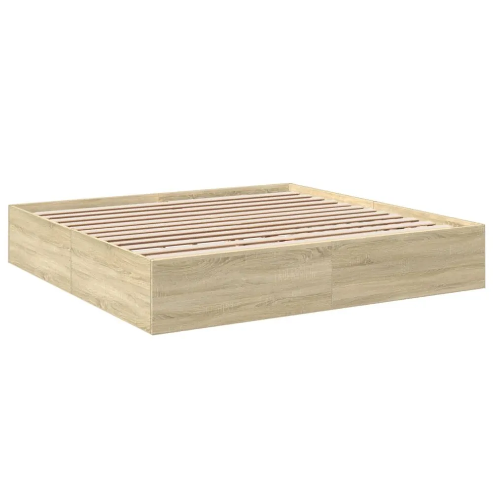 Bedframe bewerkt hout sonoma eikenkleurig 180x200 cm