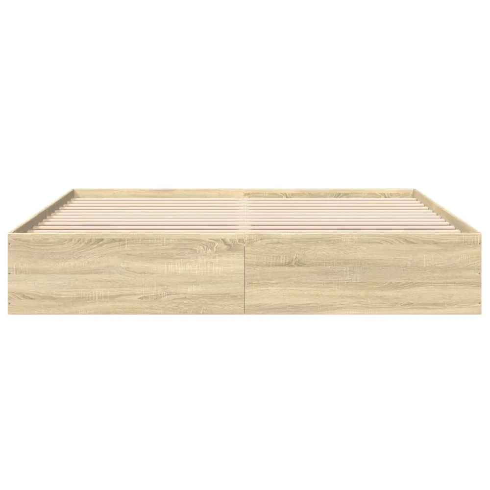 Bedframe bewerkt hout sonoma eikenkleurig 180x200 cm