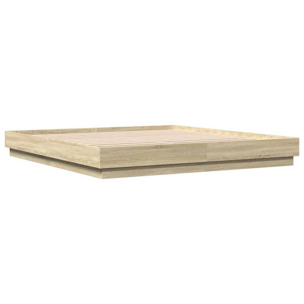 Bedframe bewerkt hout sonoma eikenkleurig 180x200 cm