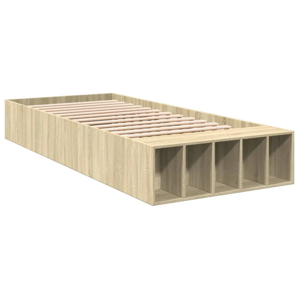 Bedframe bewerkt hout sonoma eikenkleurig 90x190 cm