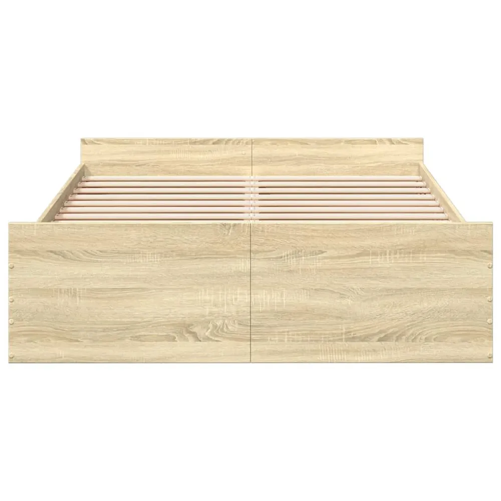 Bedframe met lades bewerkt hout sonoma eikenkleurig 140x190 cm