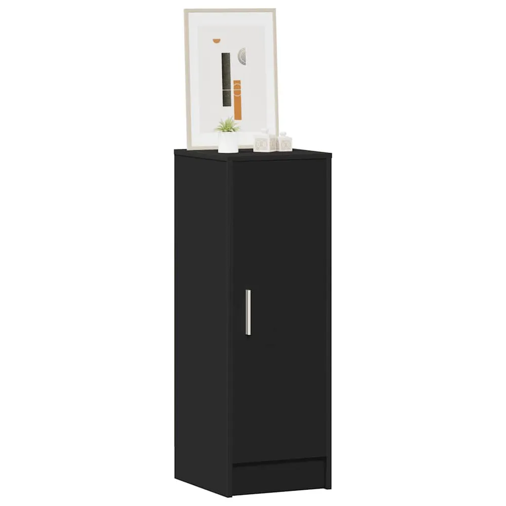 Schoenenkast 32x35x92 cm bewerkt hout zwart