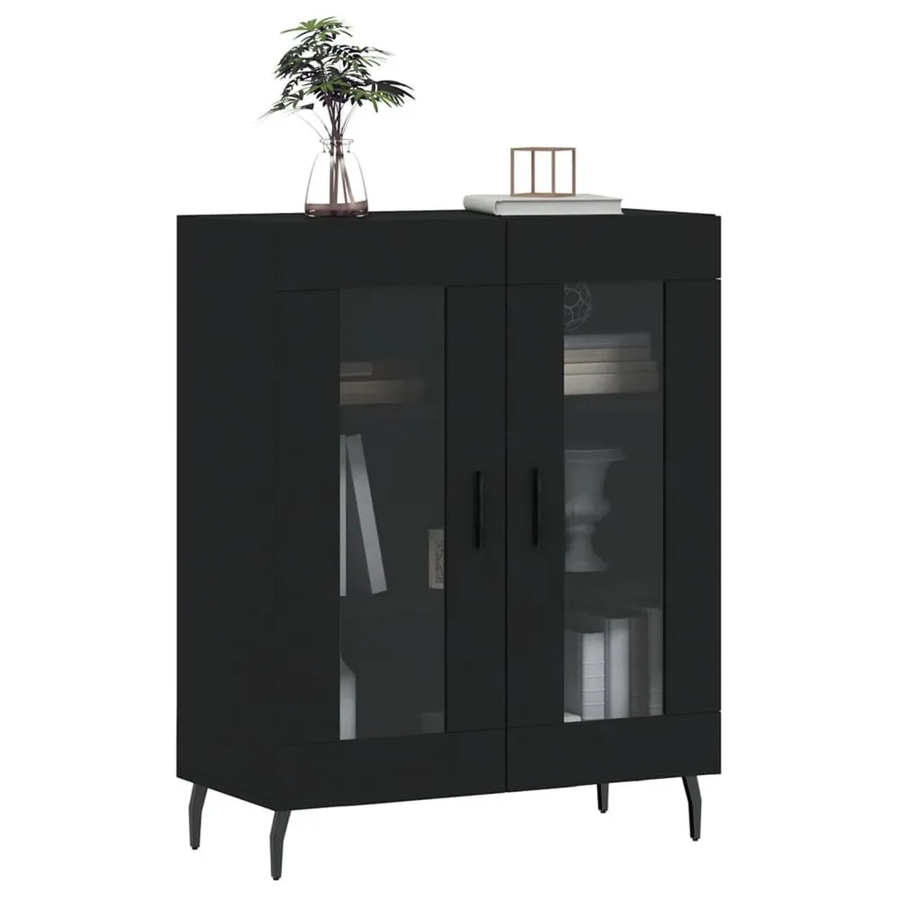 Dressoir 69,5x34x90 cm bewerkt hout zwart