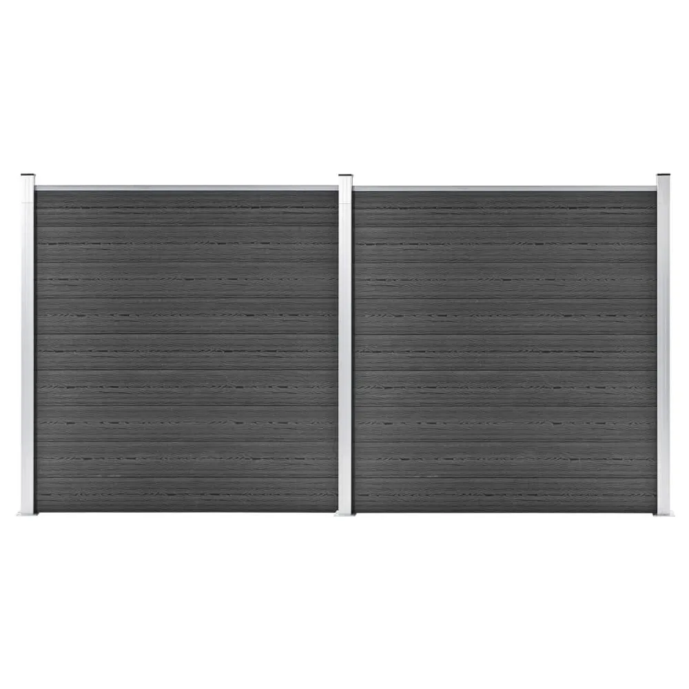 Schuttingpanelenset 353x186 cm HKC zwart