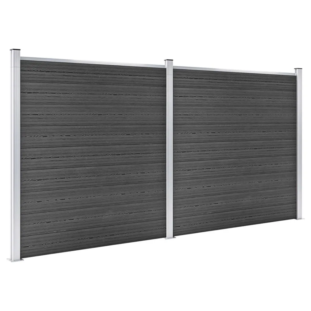 Schuttingpanelenset 353x186 cm HKC zwart