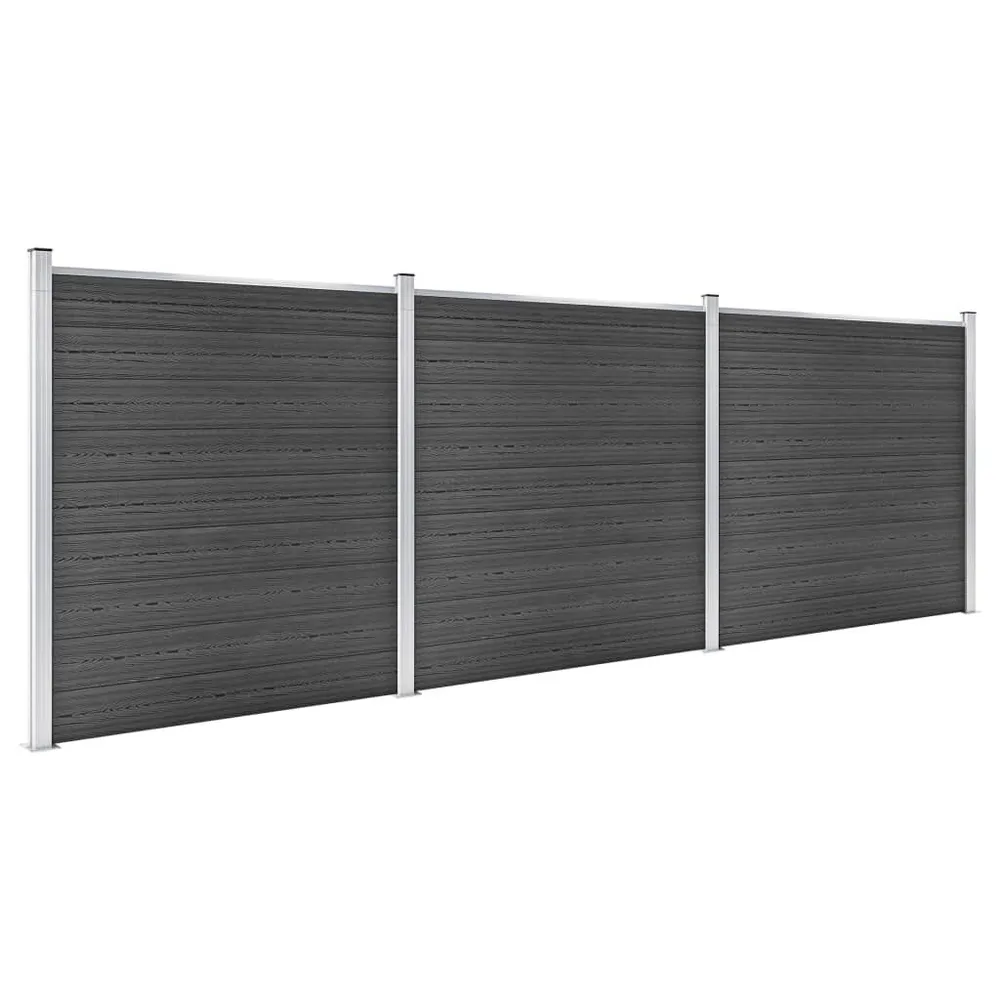 Schuttingpanelenset 526x186 cm HKC zwart