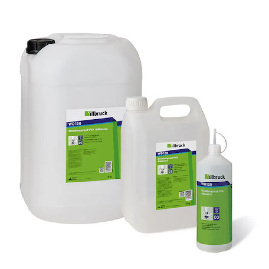 Multi-materiaal illbruck WD120 Wood Adhesive houtlijm D3 wit 1kg