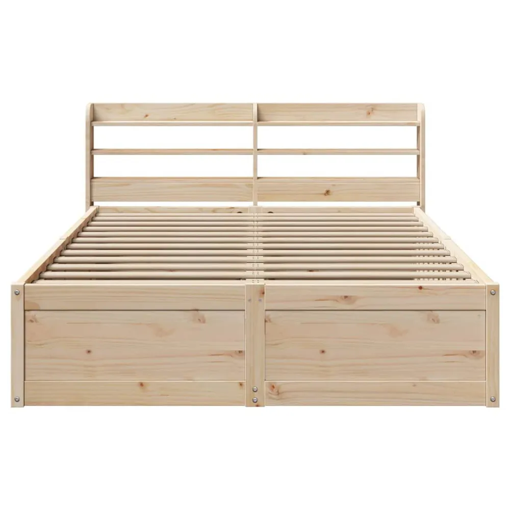 Bedframe met hoofdbord massief grenenhout 140x190 cm