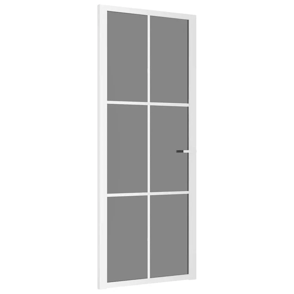 Binnendeur 83x201,5 cm ESG-glas en aluminium wit