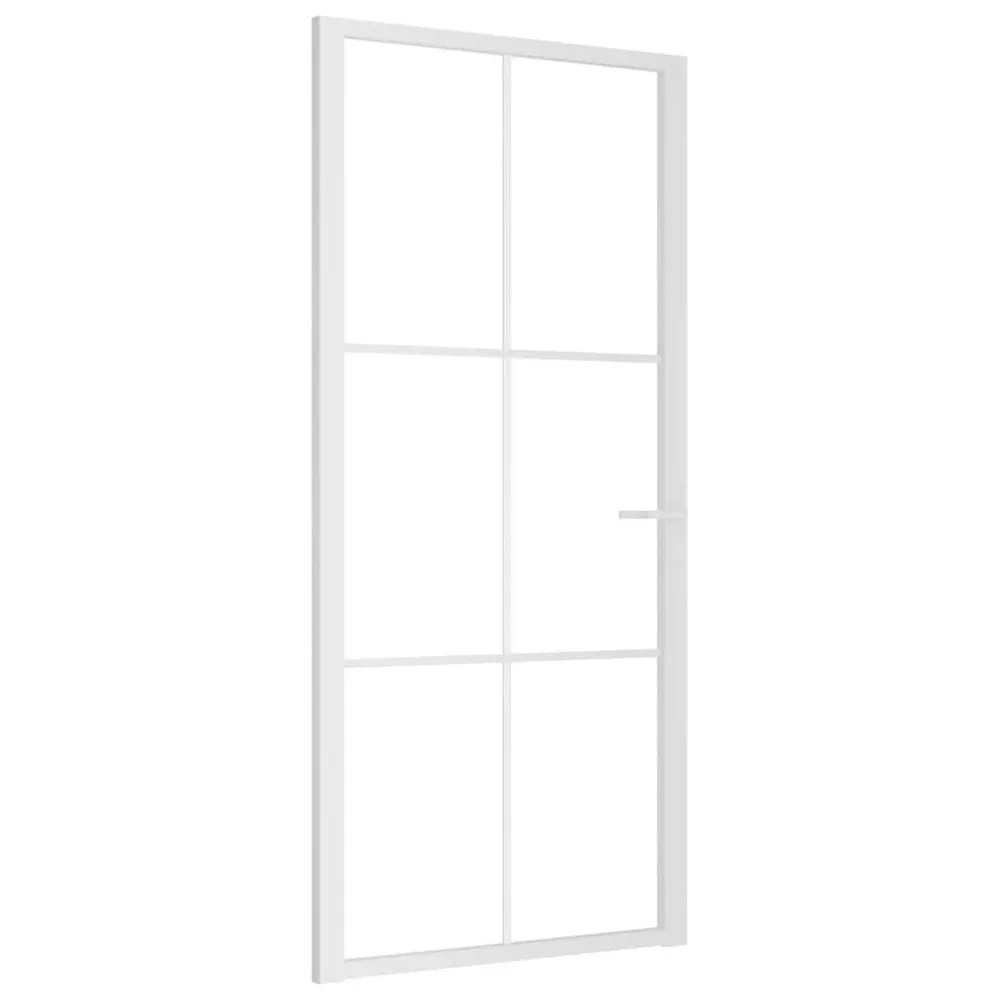 Binnendeur 93x201,5 cm ESG-glas en aluminium wit