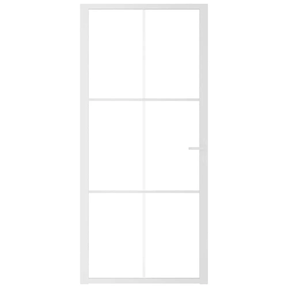 Binnendeur 93x201,5 cm ESG-glas en aluminium wit