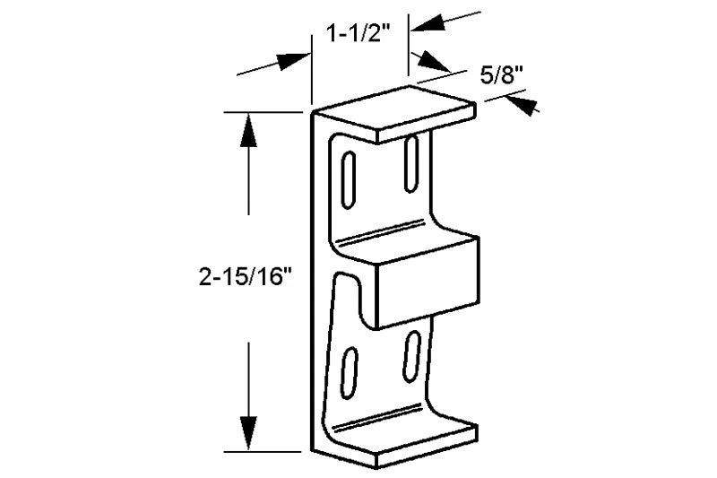 Black 2-15/16" Lichtmetaal Patio Door Keeper