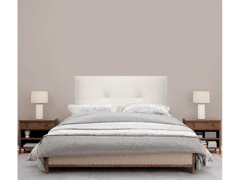 DHOME Kunstleer hoofdeinde met knopen 95x50cm bedden 90 - beenwit