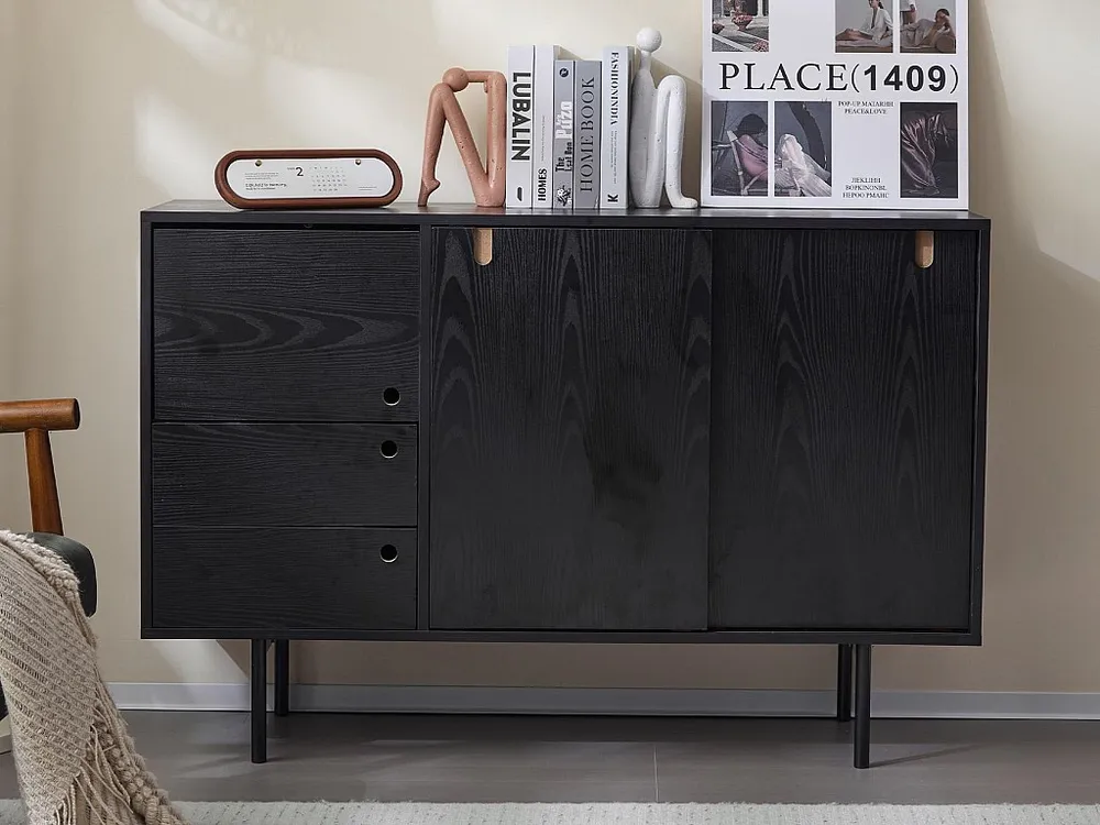 Dressoir - 2 lades en 3 schuifdeuren - spaanplaat - Wit