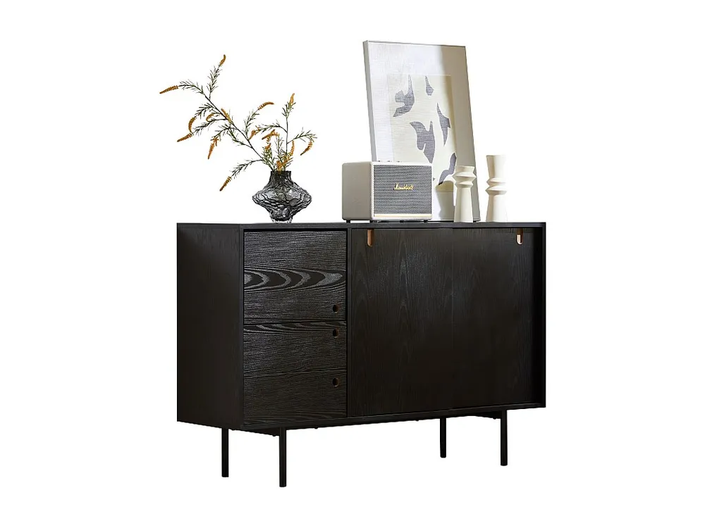 Dressoir - 2 lades en 3 schuifdeuren - spaanplaat - Wit