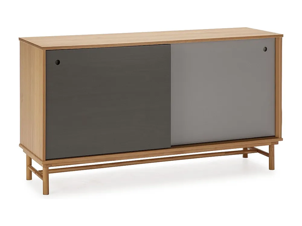 Dressoir Magnus 2 Schuifdeuren Grijs, Massief Hout, 140 cm Lengte