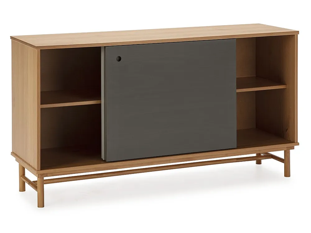 Dressoir Magnus 2 Schuifdeuren Grijs, Massief Hout, 140 cm Lengte