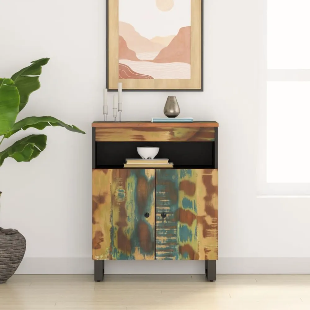 Dressoir met 2 deuren 60x33x75 cm massief gerecycled hout
