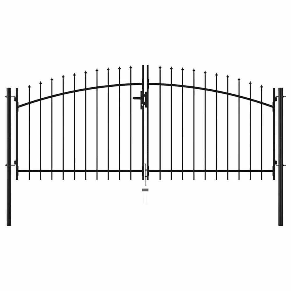 Hekpoort dubbele deur met speren bovenkant 300x150 cm