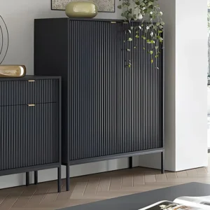 Hoge buffetkast - 2 deuren - Zwart - LIOUBA - Koop nu gewoon en goedkoop online