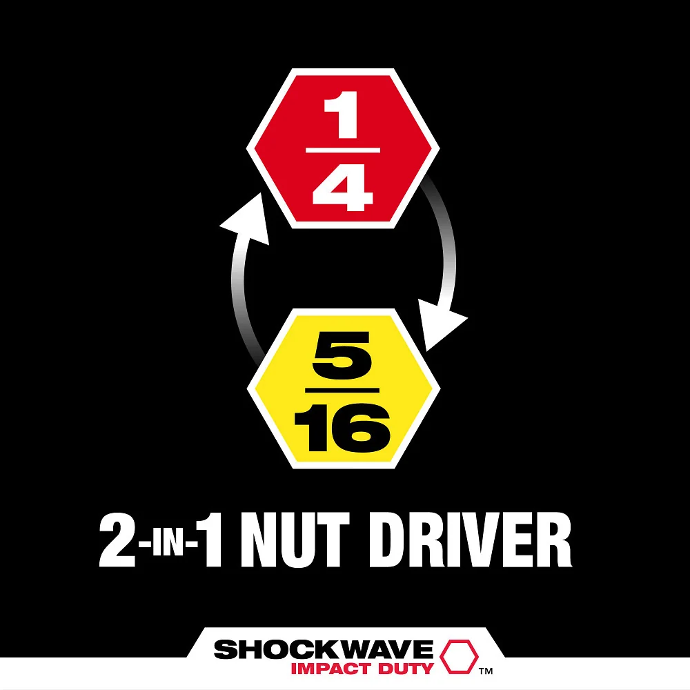 Milwaukee Tools 1/4"&5/16"x2-1/4" 2in1 Nut Drvr 49-66-4742