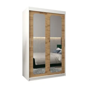 PROMO T3 KLEDINGKAST MET SCHUIFDEUREN 200/120/62 2 deuren (wit/artisan)