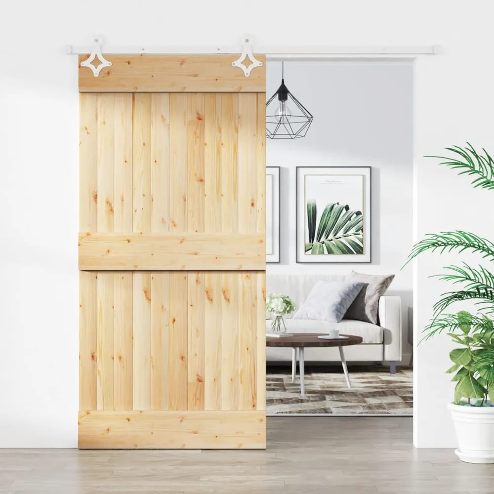 Schuifdeur met beslag 100x210 cm massief grenenhout