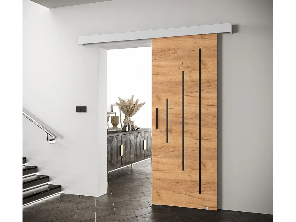 Schuifdeuren Salwador Y 70x204 cm (Eiken Kraft / Wit / Zwart)