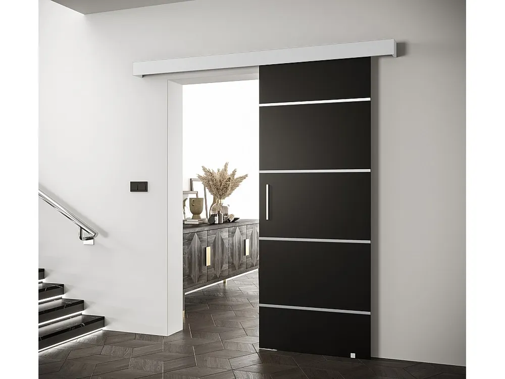 Schuifdeuren Salwador IV 70x204 cm (Zwart / Wit / Zilver)