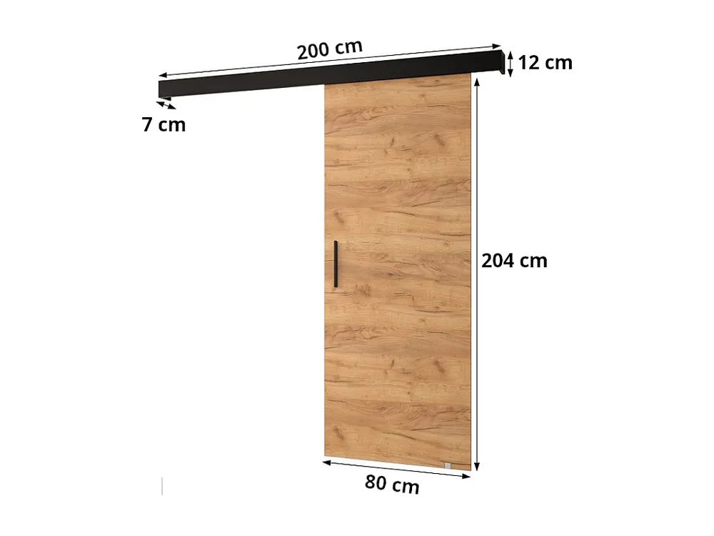 Schuifdeuren Salwador II 80x204 cm (Wit / Zwart / Zilver)