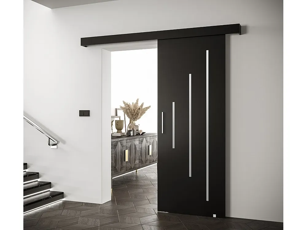 Schuifdeuren Salwador Y 80x204 cm (Zwart / Zwart / Zilver)