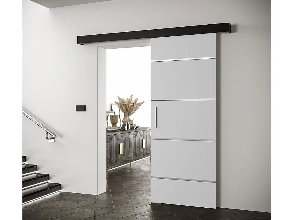 Schuifdeuren Salwador IV 90x204 cm (Wit / Zwart / Zilver)