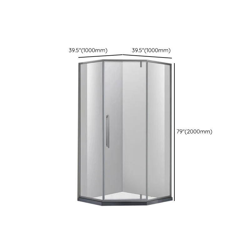 Transparent Tempered Shower Door Pivot Grauw Framed Shower Bath Door 31