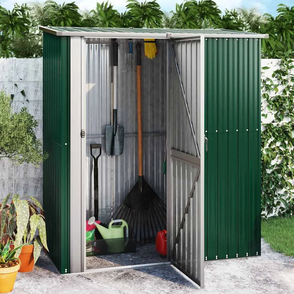 Tuinschuur 180,5x97x209,5 cm gegalvaniseerd staal groen