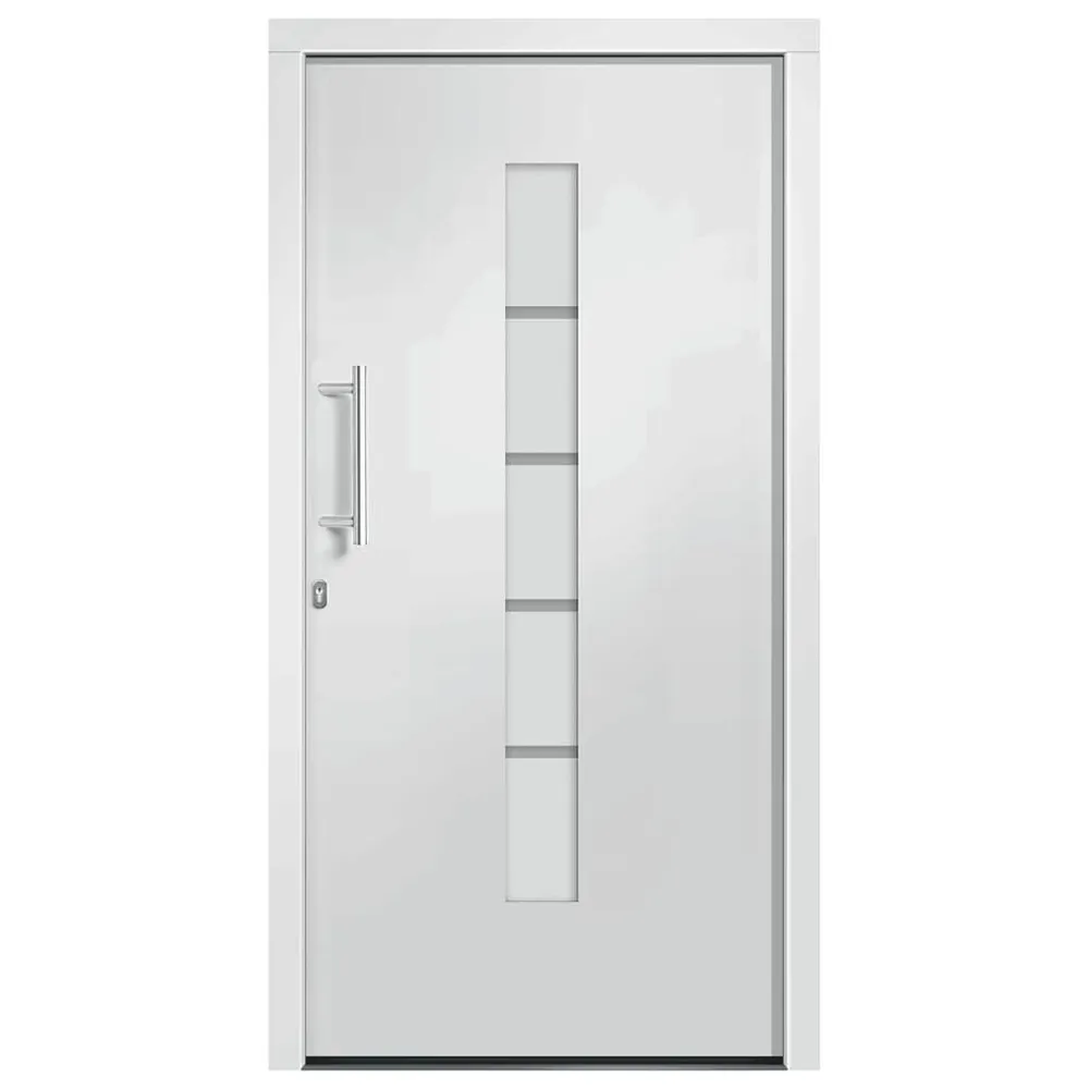 Voordeur 100x200 cm aluminium en VINYL wit