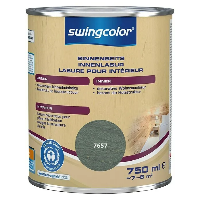 Acrylaat swingcolor Houtbeits voor binnen - Mist grijs, 750 ml, Zijdemat