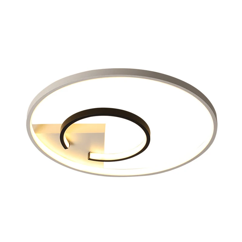 Acryl 2-hoepel inbouw eenvoudige 16"/19,5" W LED plafondmontage lichtarmatuur wit en zwart voor slaapkamer, warm/wit zacht