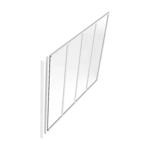 Afsluitlat aluminium met poedercoating voor glazen binnenraam H130 cm Wit BAYVIEW