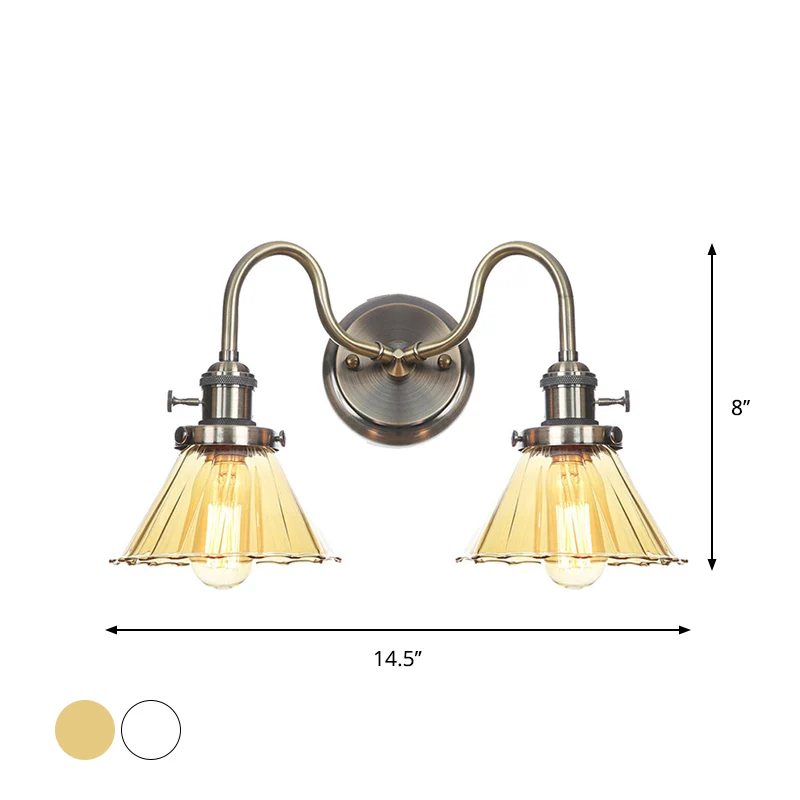 Amber/Helder Glas Diamant/Bal Wandlamp Fabriek 2 Lampen Woonkamer Wandmontage Verlichting Met Gegolfde Arm Brons