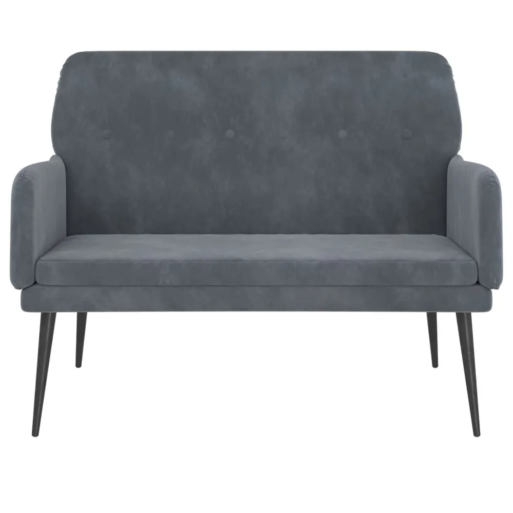 Bankje 108x79x79 cm fluweel donkergrijs